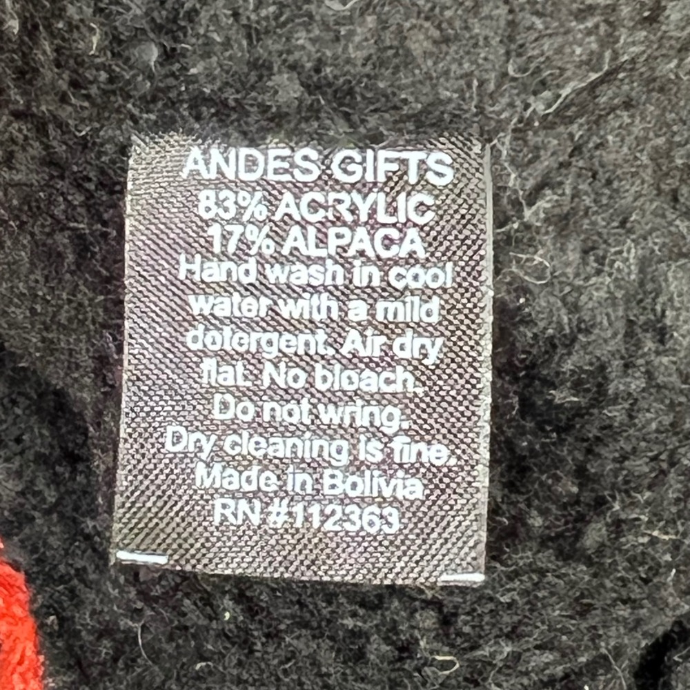 Andes Gifts Knitted Fox Hat with Braids Orange Alpaca Blend Youth Kids Adult - Picture 4 of 7